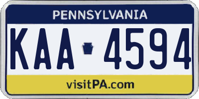 PA license plate KAA4594