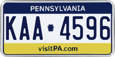 PA license plate KAA4596