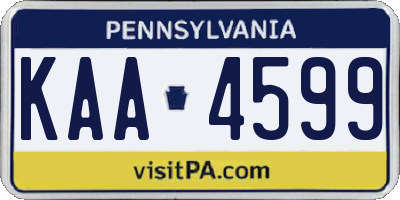 PA license plate KAA4599