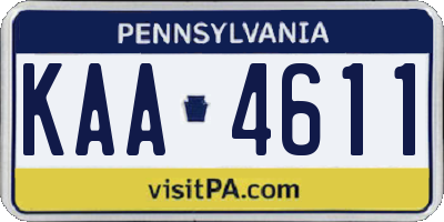 PA license plate KAA4611