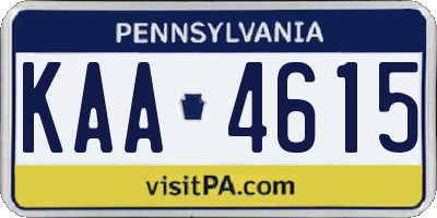 PA license plate KAA4615