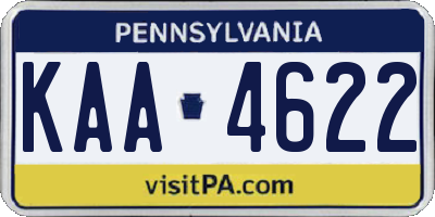 PA license plate KAA4622