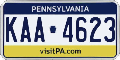 PA license plate KAA4623