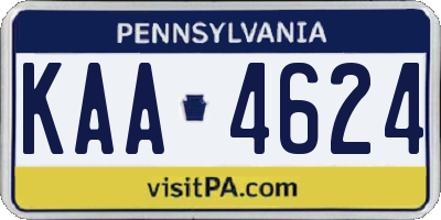 PA license plate KAA4624