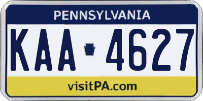 PA license plate KAA4627