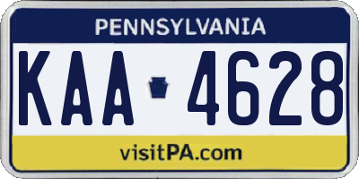 PA license plate KAA4628
