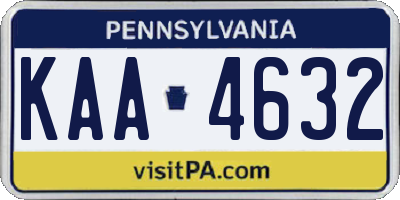 PA license plate KAA4632