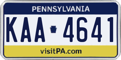 PA license plate KAA4641
