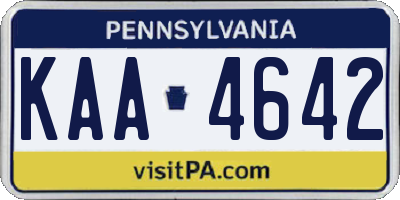 PA license plate KAA4642