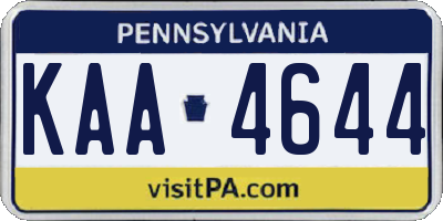 PA license plate KAA4644