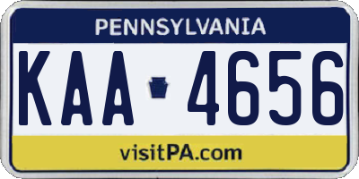 PA license plate KAA4656