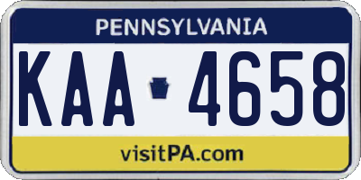 PA license plate KAA4658