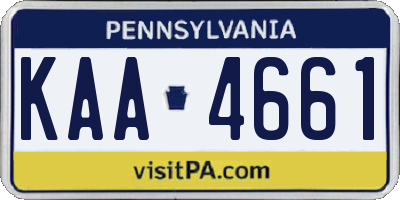 PA license plate KAA4661
