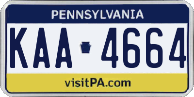 PA license plate KAA4664