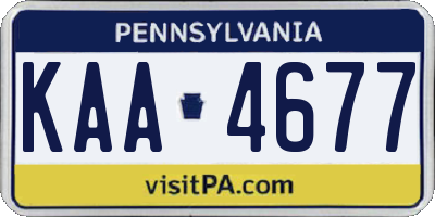 PA license plate KAA4677