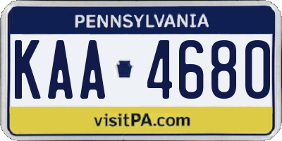 PA license plate KAA4680