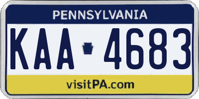 PA license plate KAA4683