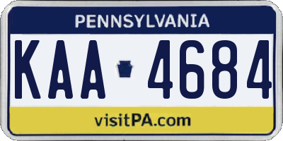 PA license plate KAA4684
