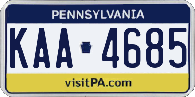 PA license plate KAA4685