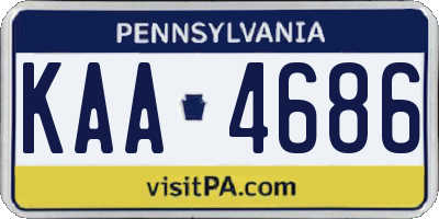 PA license plate KAA4686