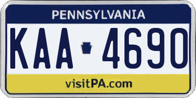 PA license plate KAA4690