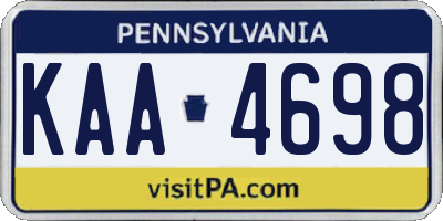 PA license plate KAA4698