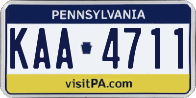 PA license plate KAA4711