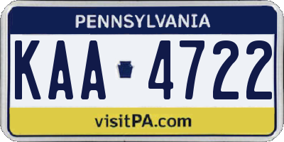 PA license plate KAA4722