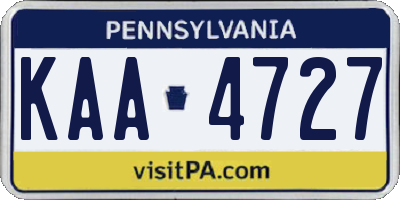 PA license plate KAA4727