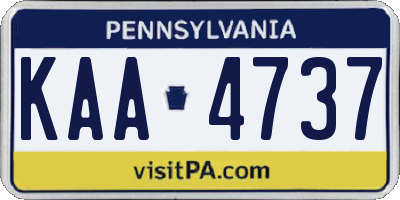 PA license plate KAA4737