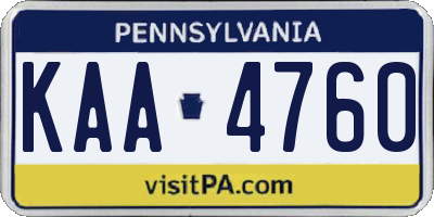 PA license plate KAA4760