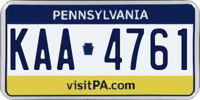 PA license plate KAA4761