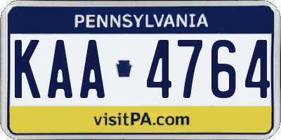 PA license plate KAA4764