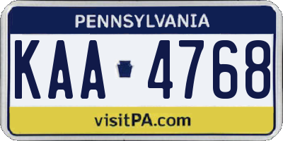 PA license plate KAA4768