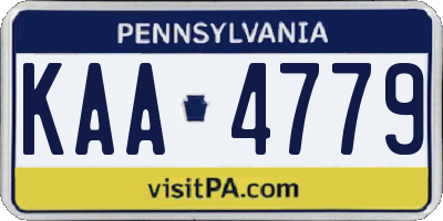 PA license plate KAA4779