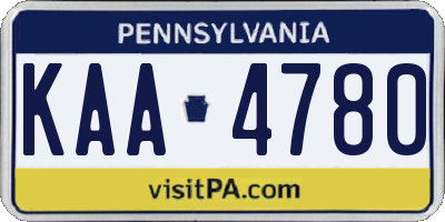 PA license plate KAA4780