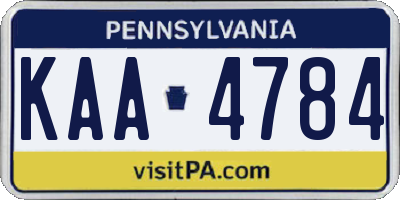 PA license plate KAA4784