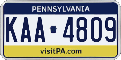 PA license plate KAA4809