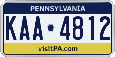PA license plate KAA4812