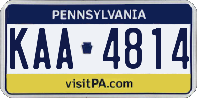 PA license plate KAA4814