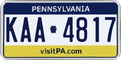 PA license plate KAA4817