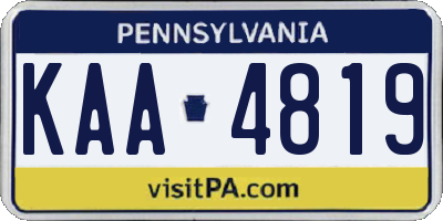 PA license plate KAA4819