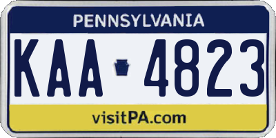 PA license plate KAA4823