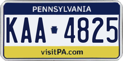 PA license plate KAA4825