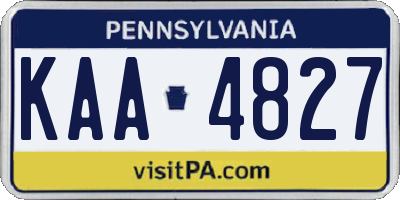 PA license plate KAA4827