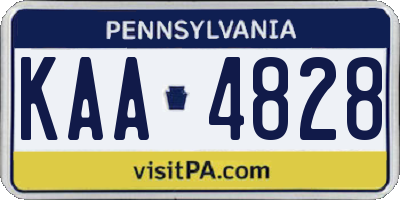 PA license plate KAA4828