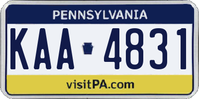 PA license plate KAA4831