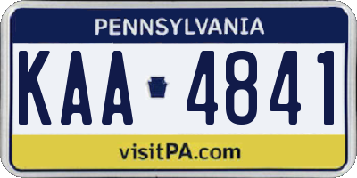 PA license plate KAA4841