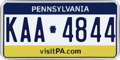 PA license plate KAA4844