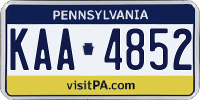 PA license plate KAA4852